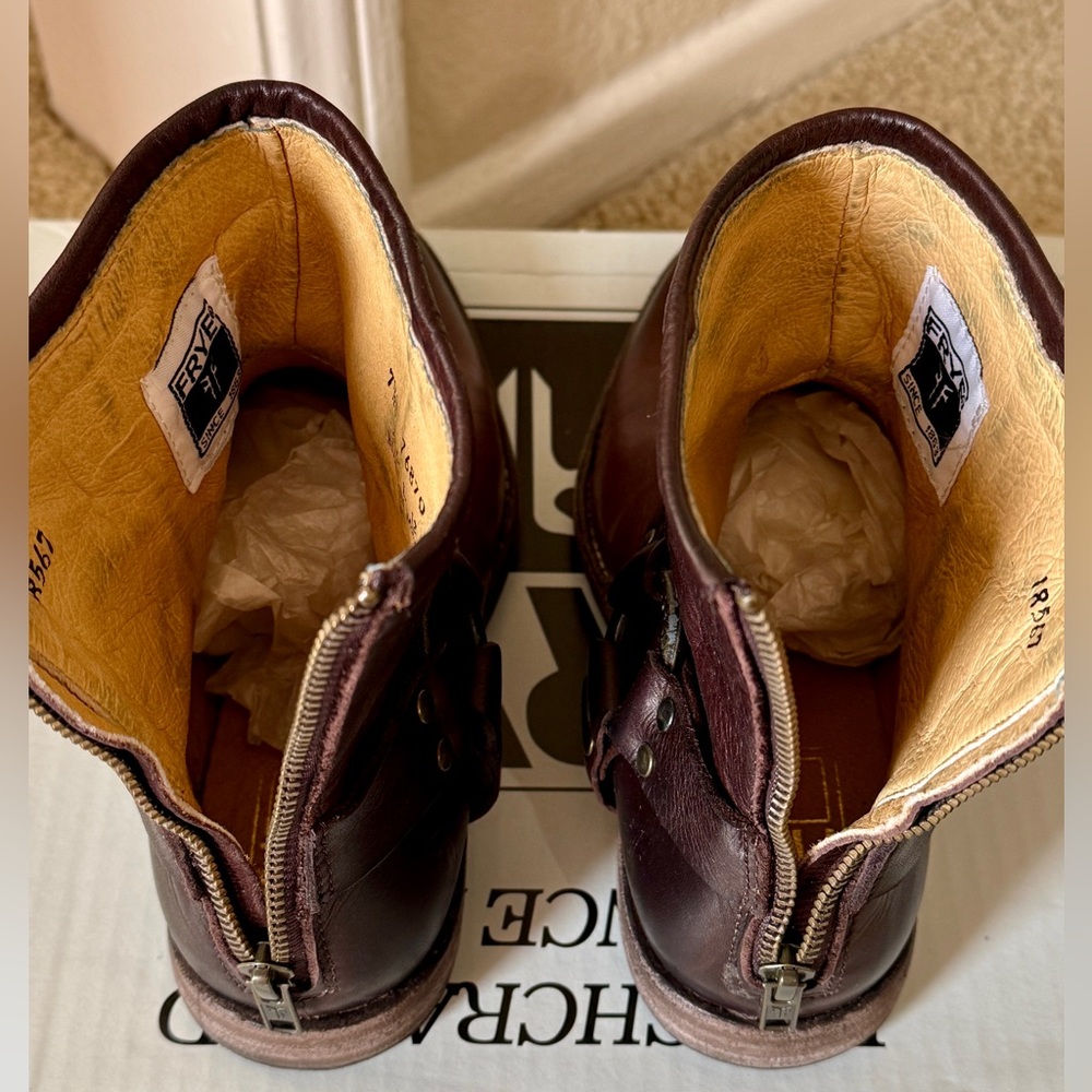 Women’s FRYE Phillip Harness Short Boots - Picture 7 of 9
